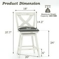 thumbnail image 5 of Tolead 2Pcs 24" X-Back Bar Stools with Swivel and 360 Degree Swivel, Adult - Set of 2, White, 5 of 6