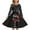 z251118-b-Black, variant on XEGLSBU Christmas Dresses for Girls 10/12 Style Girls Print Party Dress with Lace up Front Long Sleeves and Back Elastic Zipper for Holiday Festive Pageant Gown Black Size 7-8 Years