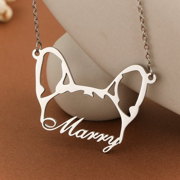 Unique Stainless Steel Fashion French Bulldog Pendant Custom Name Chain Necklace Pet Dog Animal Jewelry Gift Decorations﻿
