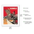 thumbnail image 2 of Hawaii - Outrigger Canoe Voyage - Vintage Hawaiian Travel Poster by Ray Lanterman c.1974 - Fine Art Rolled Canvas Print (Unframed) 16in x 20in, 2 of 4