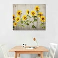 thumbnail image 2 of COMIO  Sunflower Canvas Prints Picture Yellow Bloosom Sunflower Floral Painting Artwork for Home Living Room Bedroom Wall Decor Framed and Stretched Modern Home Decoration, 2 of 4