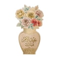 thumbnail image 2 of Placa decorativa de madera para mesa con estampado floral – Adorno en forma de jarrón para la decoración festiva del hogar, letrero de madera maciza para exhibir en la sala de estar o el comedor., 2 of 6