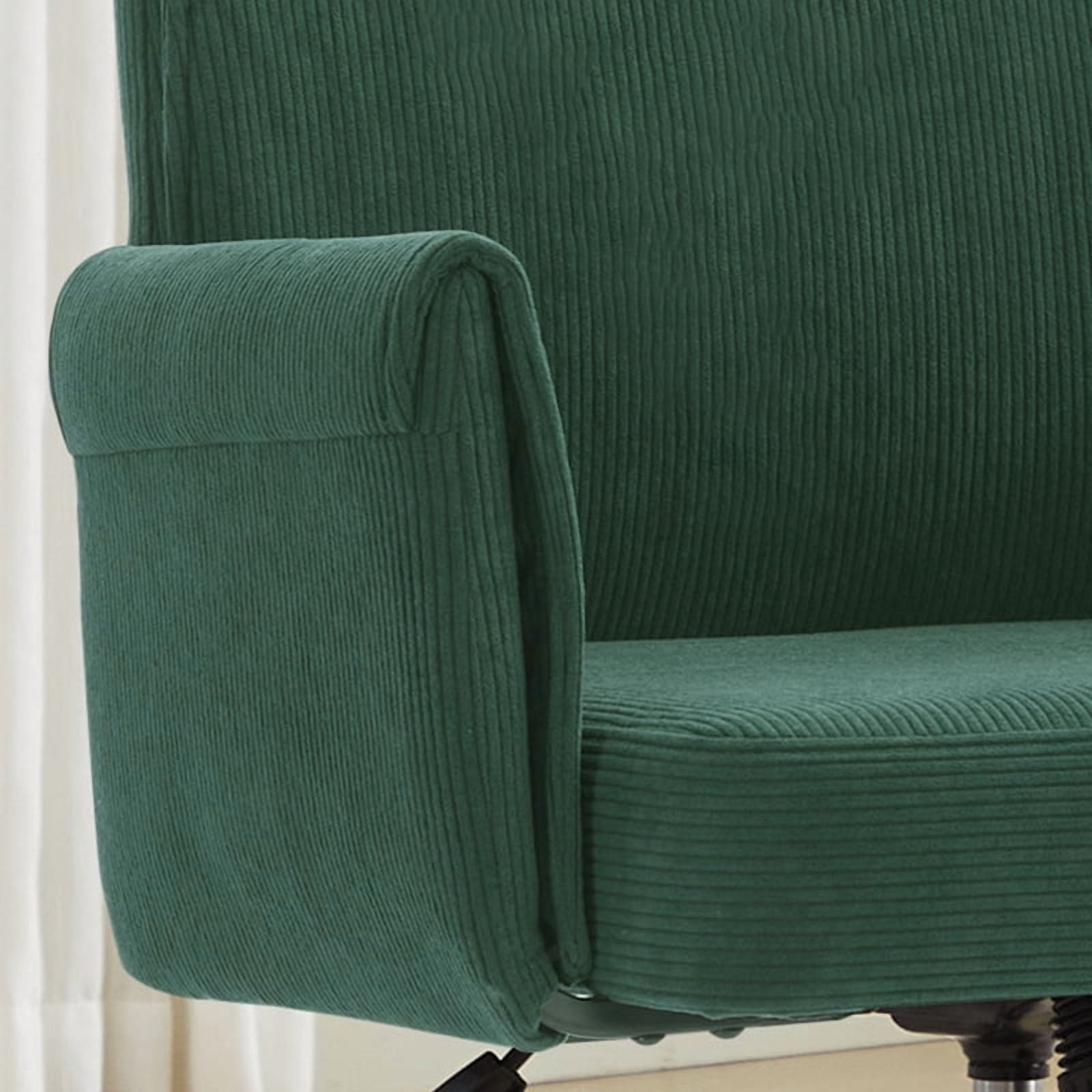 Homy Casa Upholstered Office Chair with Wheels, Adjustable Swivel Vanity Chair for Home Office