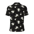 thumbnail image 3 of Xecao Rose Flowers for Mens' Casual Short Sleeve Button-Down Polo Shirts for a Classic Golf Look, 3 of 9