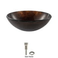 thumbnail image 4 of KRAUS Pluto Glass Vessel Sink in Brown with Pop-Up Drain and Mounting Ring in Oil Rubbed Bronze, 4 of 7