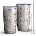 thumbnail image 2 of 20oz Tumblers White Christmas Deer and Gift Pattern Stainless Steel Vacuum Insulated Double Wall Travel Tumbler Cups Mug with Lid and Straw,Cleaning Brush for Cold & Hot Drinks, 2 of 7