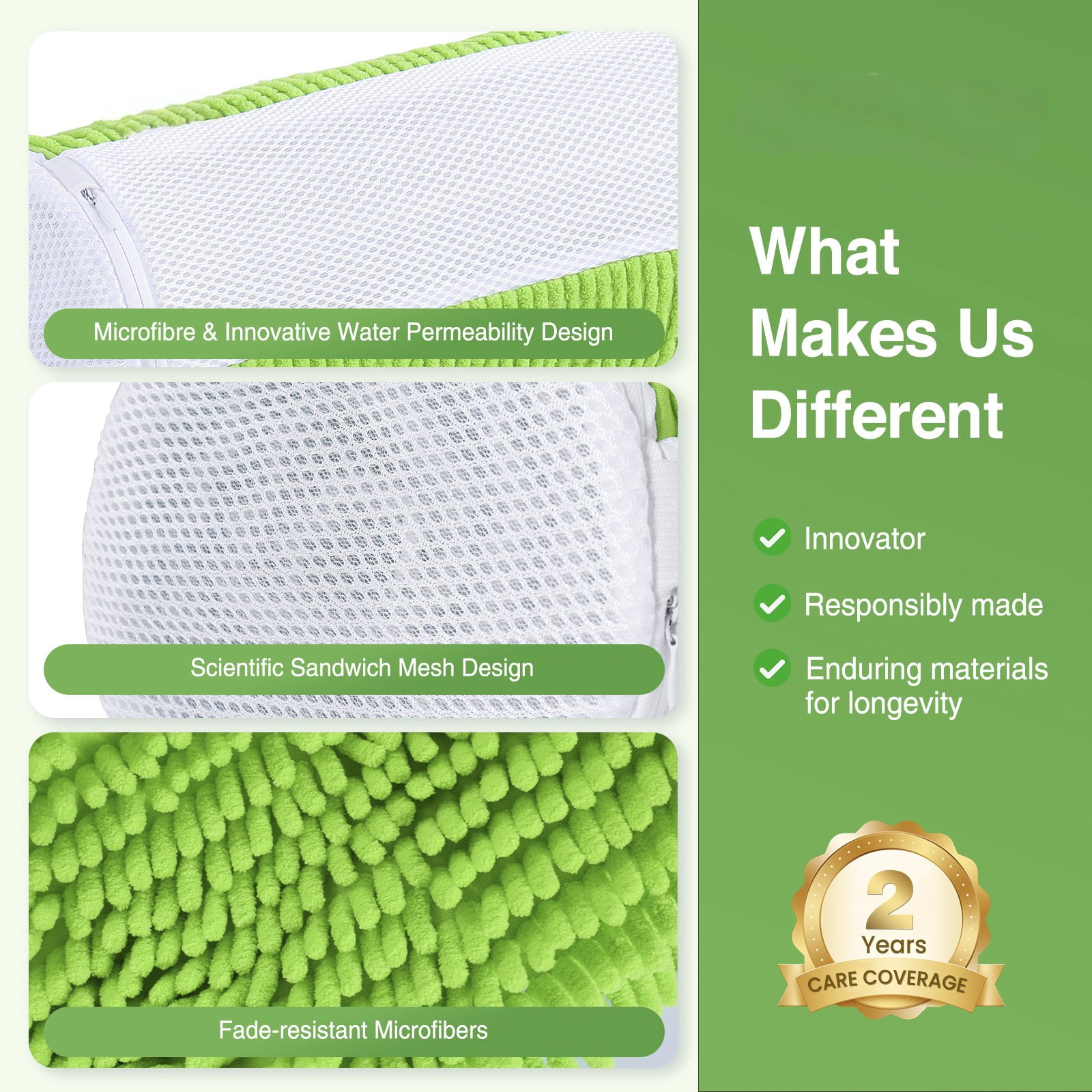 Avoalre Shoe Laundry Bag, Fluffy Fibers 360° Cleaning Shoe Washing Bag with Dry Net Bag, Top Hidden Zipper, Durable & Reusable for Sneakers