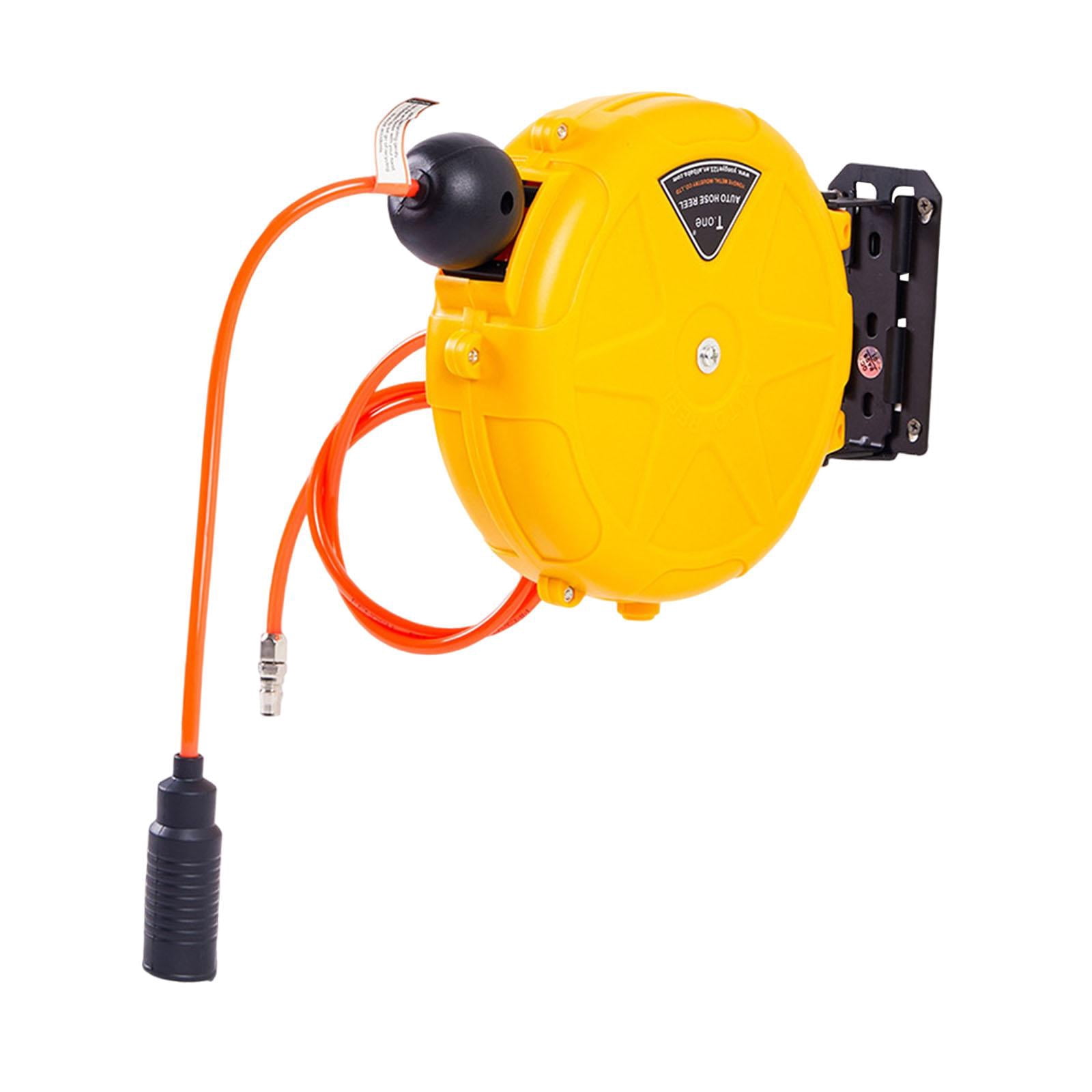 simhoa Air Hose Reel Enclosed Stability Automatic Locking Auto Rewind Water Hose Reel for Outdoor Garage Garden Watering Car Washing