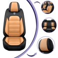 thumbnail image 4 of Car Seat Covers for Honda 98% Models,5 Seats Leather Seat Covers with Airbag,Waterproof Car Seat Protectors,Anti-slip Auto Seat Cover Sets(Orange and Black,Standard), 4 of 5