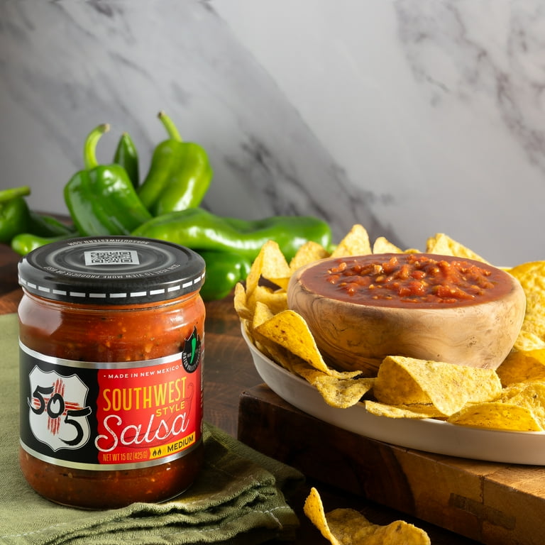 505 Southwestern Southwest Style Medium Salsa, 15oz Glass Jar