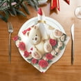 thumbnail image 2 of Satin Native Fab Cotton Dinner Napkin Romantic Bears Reusable, 2 of 8