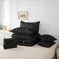 thumbnail image 2 of Feelyou Glitter Star Galaxy Bedding Comforter Set 7pcs, Mystic Starry Sky Queen Bedding Sets, Black White Reversible Queen Sheet Sets, Ultra Soft Home Decor, 2 of 7