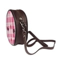 thumbnail image 4 of Leather Shoulder Round Bag 7.1×2.36in Fashion Casual Crossbody Bag Shoulder Bag For Work Travel Business Shopping Date Plaid Fall Camo Pink_1, 4 of 5