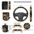 thumbnail image 7 of Garronmavis Automobile Interior Sets 15pcs, Front Rear Car Seat Covers Steering Wheel Cover Cup Holder Coasters Air Vent Pouch Garbage Can Rearview Mirror Cover Safety Seat Belt Cover, 7 of 7