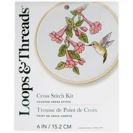 UPC: 0195158922530 | Hummingbird Counted Cross Stitch Kit by Loops & Threads®