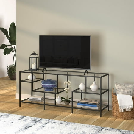 Camden&Wells - Deveraux TV Stand for TVs Up to 65" - Blackened Bronze/Glass