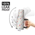thumbnail image 3 of 40oz Pioneer Flower Floral Print Pattern Insulated Tumbler with Handle, BPA-Free Leak Proof Lid and Straws, Double Wall Vacuum, Hot 12h/Cold 34h, 3 of 6