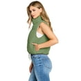 thumbnail image 3 of Love Tree Women's Juniors 2-in-1 Reversible Cropped Puffer Vest  (Olive/Khaki, Large), 3 of 3