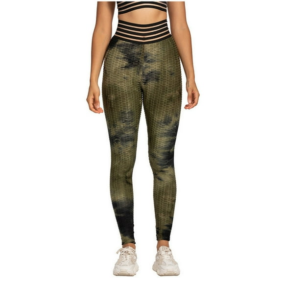 XWSHYW Plus Size Womens Pants Womens Tie-Dye Breathable Hip Lifting Exercise Yoga Pants Fall Savings Clearance