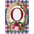thumbnail image 2 of America Forever Monogram O Garden Flag, 12.5 x 18 inch Double Sided, Letter O with Roses, Floral Initial Flag, Plaid Background, Personalized Yard Decor, 2 of 5