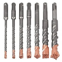 7 Pcs SDS Plus Hammer Drill Bit Set, (4-Flute) for Concrete Brick Block Stone Masonry and