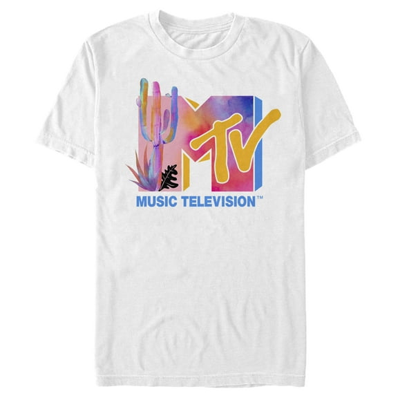 Men's MTV Cactus and Aloe Logo Graphic Tee White 3X Large