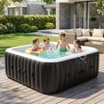 thumbnail image 4 of MOPHOTO Blow Up Inflatable Hot Tub with Energy Efficiency Thermal Cover and EVA Mat,4-6 Person Large Round Portable Hot Tub,Leak-Proof PVC Outdoor SPA with 120 Air Jets,4pcs Filter, 4 of 8