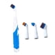 thumbnail image 1 of Cepillo eléctrico de limpieza con 4 cabezales para azulejos de cocina blanco y azul, 1 of 9