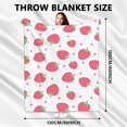 thumbnail image 2 of Throw Blanket 50"x60" Flannel Plush Blanket for Bed Couch Sofa Chair Aesthetic Cute Soft Warm for Girls Women Flower Floral Fruit-Strawberry, 2 of 6