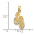 thumbnail image 2 of FJC Finejewelers 10 kt Yellow Gold and Rhodium Solid Polished Sandals Pendant, 2 of 6