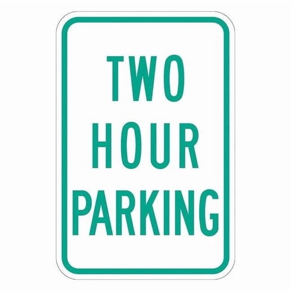 Lyle Timed Parking Sign, 12" W, 18" H, English, Aluminum, White T1-1190-EG_12x18