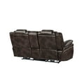 thumbnail image 3 of Steve Silver Oportuna Faux Leather Dual Power Console Loveseat, Brown, 3 of 8