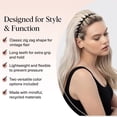 thumbnail image 6 of Non Slip Zig Zag Headbands with Teeth - 2 Pack Matte Black Plastic Headbands for Women & Teens, Effortless Comb Hair Bands for Slicked Back Hairstyles, Thin Skinny Hair Accessories, 6 of 6
