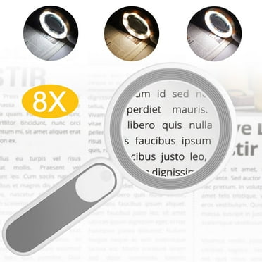EEEkit Magnifying Glass with 21 LED Lights, Rechargeable 8X Handheld Glass Magnifier for Reading