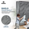 thumbnail image 4 of KNOX Storage Shelf Cover, Heavy-Duty, Waterproof & Dustproof Shelving Rack Cover with Padded Handles, Side Storage Pouch & Bonus Storage Bag, Solid Grey Front & Back - Fits 48"W x 24"D x 72"H, 4 of 7