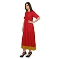 thumbnail image 2 of Moomaya Solid Casual Cotton Dress For Women A-Line Long Maxi Kurti Women Tunic, 2 of 5