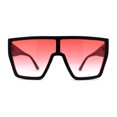 thumbnail image 1 of SA106 80s Flat Top Shield Robotic Plastic Sunglasses Matte Black Red, 1 of 4