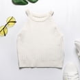 thumbnail image 4 of HBFAGFB Débardeurs pour Femmes Mode Col Rond Ajusté Sans Manches T-Shirt Polyvalent Blanc Taille G, 4 of 5