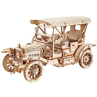 UGEARS Vintage Car Model Kit - Drift Cobra Racing Car 3D Puzzle Kit -  Wooden Model Kits for Adults and Kids with Powerful Spring Motor - Model  Car