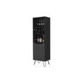 thumbnail image 4 of FM Furniture Sheffield H Metal Bar Cabinet with 8 Bottle Cubies in Black Wenge, 4 of 6