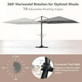 thumbnail image 6 of Costway Patio 9.5FT Square Cantilever Offset Hanging Umbrella 2-Tier 360° Outdoor Gray, 6 of 10