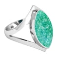 thumbnail image 3 of Natural Amazonite Women Jewelry 925 Sterling Silver Ring, 3 of 10