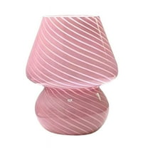 Glass LED Desk Lamp Mushroom Shaped Table Bedroom Bedside Kids Room Decoration Lights Decor B