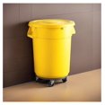 32 Gallon Yellow Round Trash Can with Lid and Dolly, Ingredient Bin