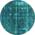 thumbnail image 1 of Ahgly Company Indoor Round Oriental Turquoise Blue Industrial Area Rugs, 6' Round, 1 of 4