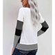 thumbnail image 4 of Suéter de cuello redondo informal para mujer, de color gris, con mangas largas y detalle de bloques de color, tejido de gofre, talla XL, 4 of 6
