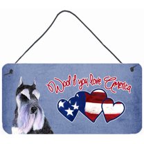 Woof if you love America Schnauzer Wall or Door Hanging Prints