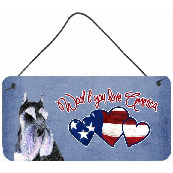 Woof if you love America Schnauzer Wall or Door Hanging Prints
