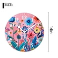 thumbnail image 2 of 14 Inch Wall Clock Battery Operated Silent Clock Decorative for Office, Kitchen, Outdoor, Living Room，Watercolor of Flower Plants Tropical Elegant, 2 of 4