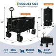 thumbnail image 4 of Shininglove Heavy Duty Foldable Wagon Cart – Extra Large 350Lb Capacity All-Terrain Beach Wagon w/Brakes & Cup Holders, 4 of 8